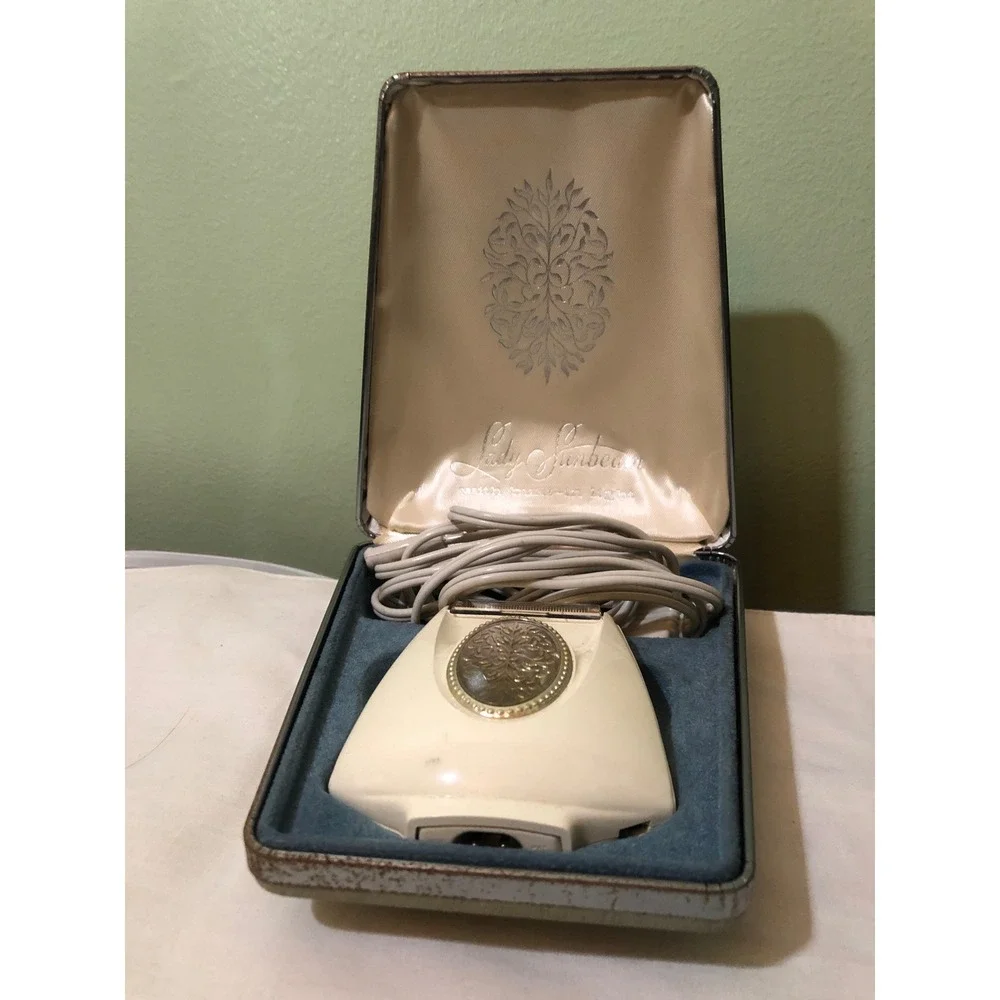 Vintage Lady Sunbeam Electric Shaver with Built-in Light and Original Case